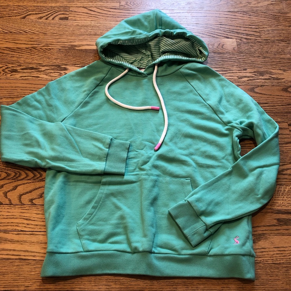 Joules Lil Green Raglan Hoodie Sweatshirt